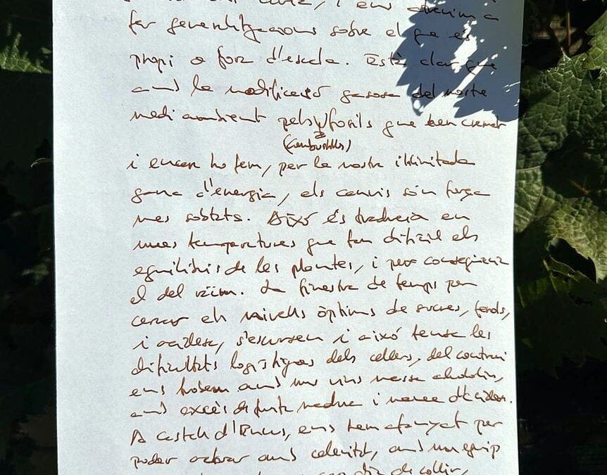 Manuscrits d’Encus – Notes de vinya i de celler – Castelldencus